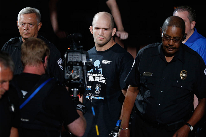 LAS VEGAS, NV - JULY 06: Keith Berish enters the Octagon in his light heavyweight fight during the The Ultimate Fighter Finale inside the Mandalay Bay Events Center on July 6, 2014 in Las Vegas, Nevada. (Photo by Josh Hedges/Zuffa LLC/Zuffa LLC via Gett