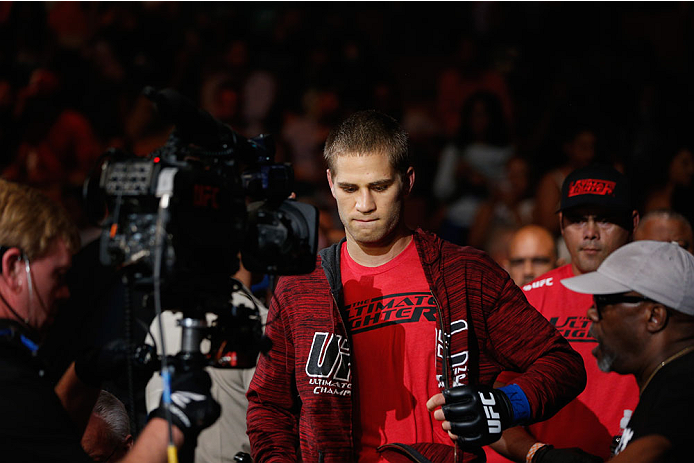 LAS VEGAS, NV - JULY 06: Matt Van Buren enters the Octagon before his light heavyweight fight with Corey Anderson during the Ultimate Fighter Finale inside the Mandalay Bay Events Center on July 6, 2014 in Las Vegas, Nevada. (Photo by Josh Hedges/Zuffa
