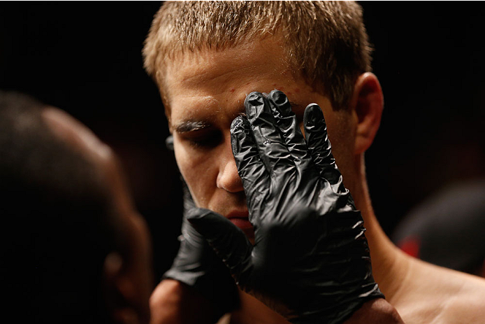 LAS VEGAS, NV - JULY 06: Matt Van Buren at the UFC prep point before his light heavyweight fight with Corey Anderson during the Ultimate Fighter Finale inside the Mandalay Bay Events Center on July 6, 2014 in Las Vegas, Nevada. (Photo by Josh Hedges/Zuf