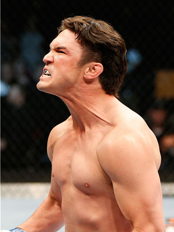 QUEBEC CITY, CANADA - APRIL 16:  KJ Noons reacts after his knockout victory over Sam Stout in their welterweight fight during the TUF Nations Finale at Colisee Pepsi on April 16, 2014 in Quebec City, Quebec, Canada. (Photo by Josh Hedges/Zuffa LLC/Zuffa L