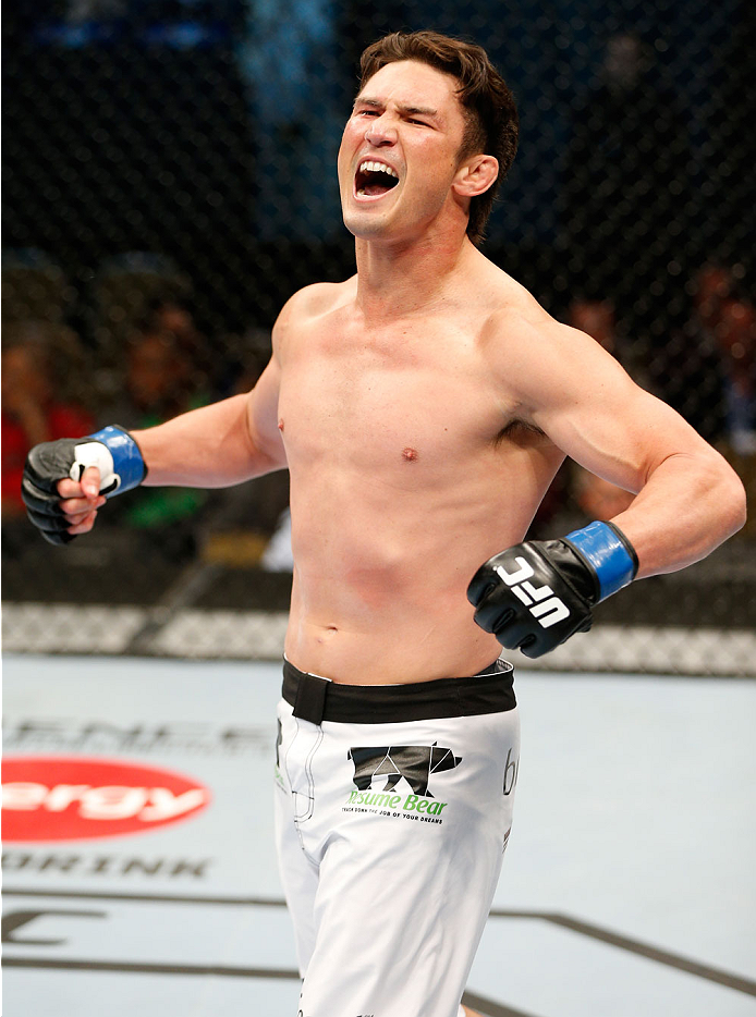 QUEBEC CITY, CANADA - APRIL 16: KJ Noons reacts after his knockout victory over Sam Stout in their welterweight fight during the TUF Nations Finale at Colisee Pepsi on April 16, 2014 in Quebec City, Quebec, Canada. (Photo by Josh Hedges/Zuffa LLC/Zuffa L