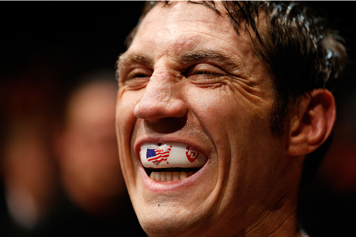 QUEBEC CITY, CANADA - APRIL 16:  Tim Kennedy prepares to enter the Octagon before his middleweight fight against Michael Bisping during the TUF Nations Finale at Colisee Pepsi on April 16, 2014 in Quebec City, Quebec, Canada. (Photo by Josh Hedges/Zuffa L