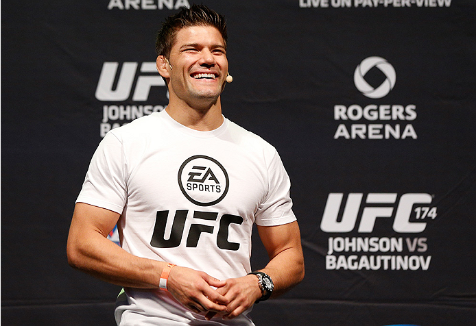 VANCOUVER, BC - JUNE 13:  Josh Thomson interacts with fans during a Q&A session before the UFC 174 weigh-in at Rogers Arena on June 13, 2014 in Vancouver, Canada.  (Photo by Josh Hedges/Zuffa LLC/Zuffa LLC via Getty Images)