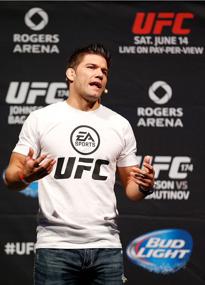 VANCOUVER, BC - JUNE 13:  Josh Thomson interacts with fans during a Q&A session before the UFC 174 weigh-in at Rogers Arena on June 13, 2014 in Vancouver, Canada.  (Photo by Josh Hedges/Zuffa LLC/Zuffa LLC via Getty Images)