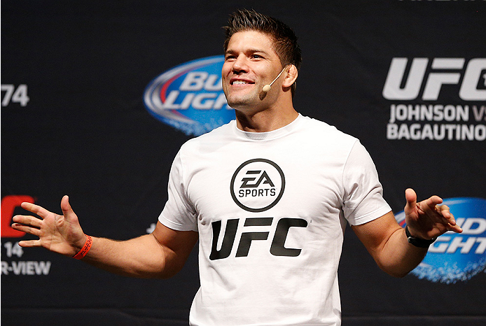 VANCOUVER, BC - JUNE 13:  Josh Thomson interacts with fans during a Q&A session before the UFC 174 weigh-in at Rogers Arena on June 13, 2014 in Vancouver, Canada.  (Photo by Josh Hedges/Zuffa LLC/Zuffa LLC via Getty Images)