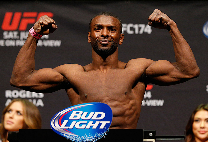VANCOUVER, BC - JUNE 13: Yves Jabouin weighs in during the UFC 174 weigh-in at Rogers Arena on June 13, 2014 in Vancouver, Canada. (Photo by Josh Hedges/Zuffa LLC/Zuffa LLC via Getty Images)