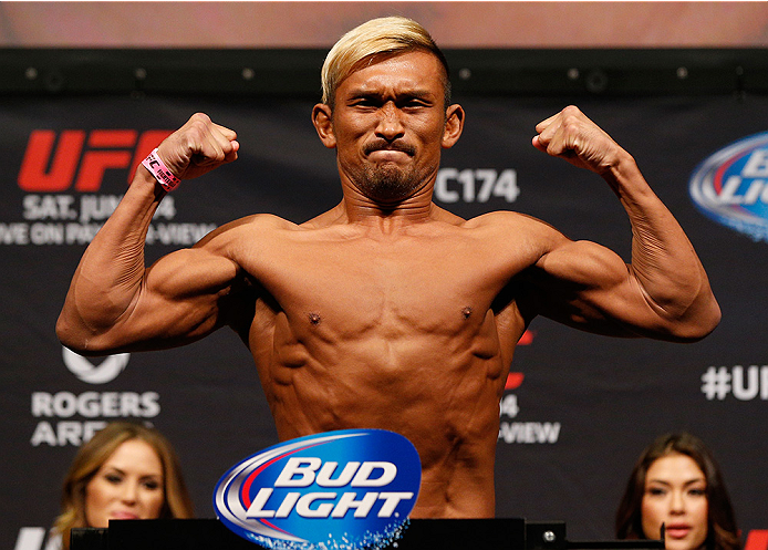 VANCOUVER, BC - JUNE 13: Kiichi Kunimoto of Japan weighs in during the UFC 174 weigh-in at Rogers Arena on June 13, 2014 in Vancouver, Canada. (Photo by Josh Hedges/Zuffa LLC/Zuffa LLC via Getty Images)