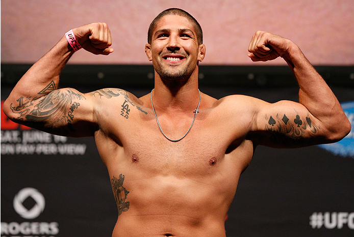 VANCOUVER, BC - JUNE 13:  Brendan Schaub weighs in during the UFC 174 weigh-in at Rogers Arena on June 13, 2014 in Vancouver, Canada.  (Photo by Josh Hedges/Zuffa LLC/Zuffa LLC via Getty Images)