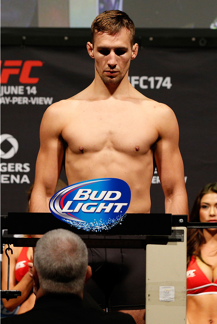 VANCOUVER, BC - JUNE 13: Rory MacDonald weighs in during the UFC 174 weigh-in at Rogers Arena on June 13, 2014 in Vancouver, Canada. (Photo by Josh Hedges/Zuffa LLC/Zuffa LLC via Getty Images)