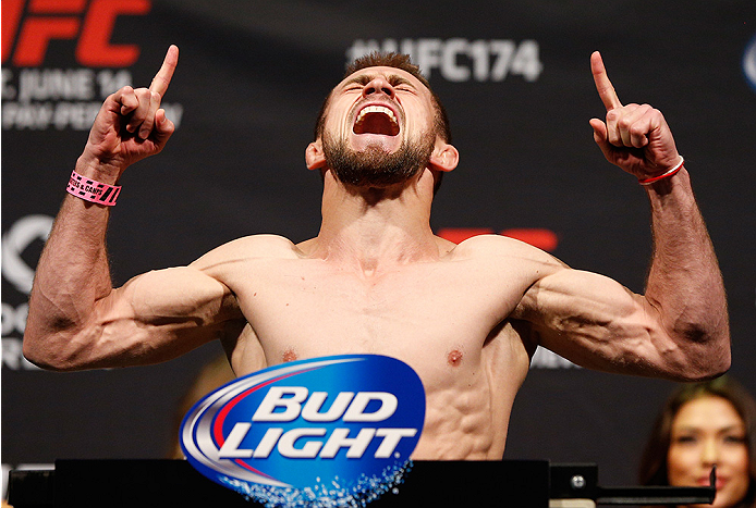 VANCOUVER, BC - JUNE 13:  UFC flyweight title challenger Ali Bagautinov weighs in during the UFC 174 weigh-in at Rogers Arena on June 13, 2014 in Vancouver, Canada.  (Photo by Josh Hedges/Zuffa LLC/Zuffa LLC via Getty Images)