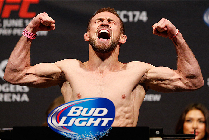 VANCOUVER, BC - JUNE 13:  UFC flyweight title challenger Ali Bagautinov weighs in during the UFC 174 weigh-in at Rogers Arena on June 13, 2014 in Vancouver, Canada.  (Photo by Josh Hedges/Zuffa LLC/Zuffa LLC via Getty Images)