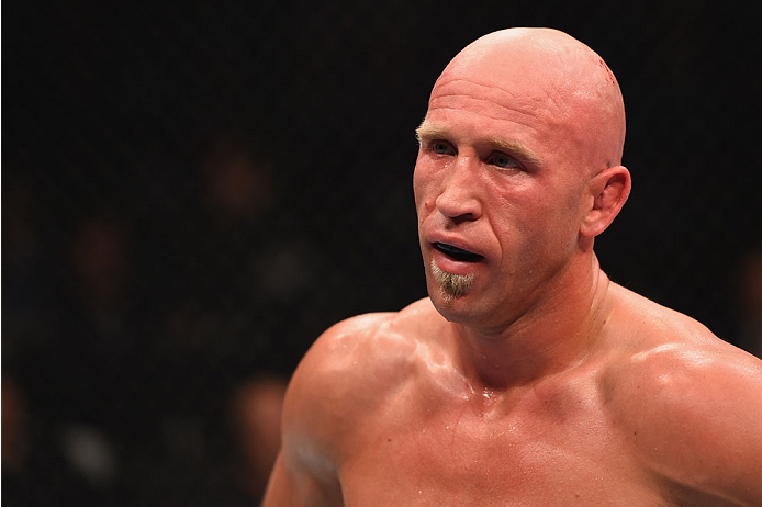 LAS VEGAS, NV - MAY 23:  Josh Burkman waits for round three to start in their welterweight bout during the UFC 187 event at the MGM Grand Garden Arena on May 23, 2015 in Las Vegas, Nevada.  (Photo by Josh Hedges/Zuffa LLC/Zuffa LLC via Getty Images)