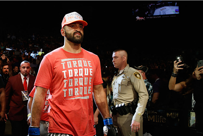 LAS VEGAS, NV - MAY 23:  Andrei Arlovski walks to the Octagon to face Travis Browne in their heavyweight bout during the UFC 187 event at the MGM Grand Garden Arena on May 23, 2015 in Las Vegas, Nevada.  (Photo by Christian Petersen/Zuffa LLC/Zuffa LLC vi