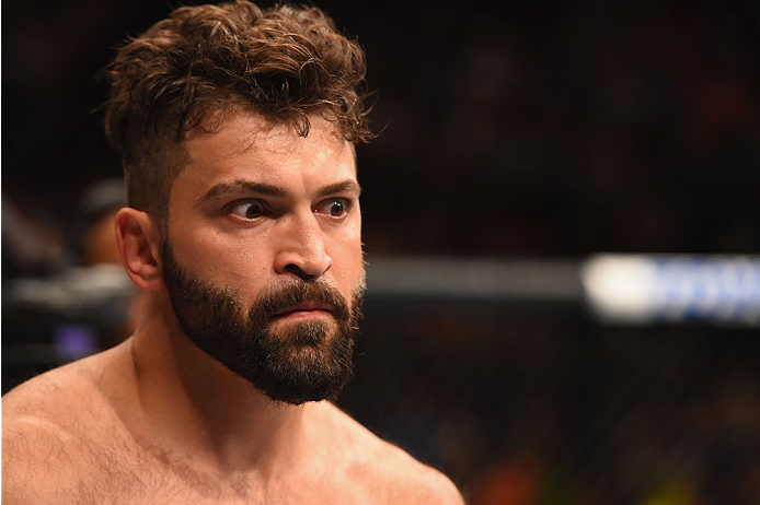 LAS VEGAS, NV - MAY 23: Andrei Arlovski prepares to face Travis Browne in their heavyweight bout during the UFC 187 event at the MGM Grand Garden Arena on May 23, 2015 in Las Vegas, Nevada.  (Photo by Josh Hedges/Zuffa LLC/Zuffa LLC via Getty Images)