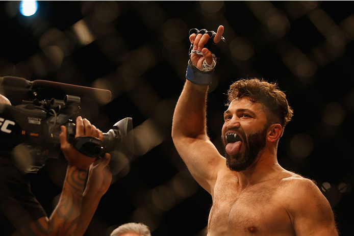 LAS VEGAS, NV - MAY 23: Andrei Arlovski prepares to face Travis Browne in their heavyweight bout during the UFC 187 event at the MGM Grand Garden Arena on May 23, 2015 in Las Vegas, Nevada. (Photo by Christian Petersen/Zuffa LLC/Zuffa LLC via Getty Imag