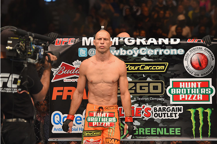 LAS VEGAS, NV - MAY 23:  Donald Cerrone prepares to face John Makdessi of Canada in their lightweight bout during the UFC 187 event at the MGM Grand Garden Arena on May 23, 2015 in Las Vegas, Nevada.  (Photo by Josh Hedges/Zuffa LLC/Zuffa LLC via Getty Im