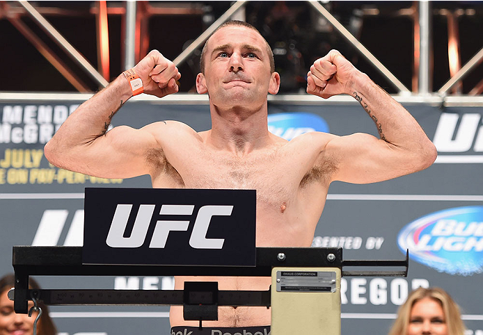 LAS VEGAS, NV - JULY 10:  <<enter caption here>> during the UFC 189 weigh-in inside MGM Grand Garden Arena on July 10, 2015 in Las Vegas, Nevada.  (Photo by Josh Hedges/Zuffa LLC/Zuffa LLC via Getty Images)