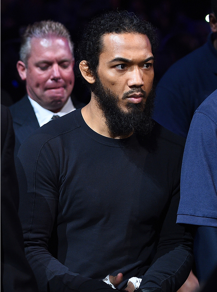 BOSTON, MA - JANUARY 18: Benson 'Smooth' Henderson enters the arena before a lightweight fight against Donald 'Cowboy' Cerrone during the UFC Fight Night event at the TD Garden on January 18, 2015 in Boston, Massachusetts. (Photo by Jeff Bottari/Zuffa LL