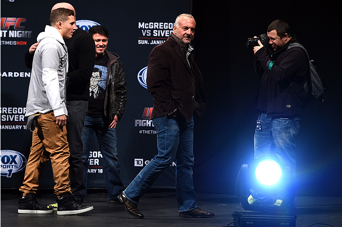 BOSTON, MA - JANUARY 17:  UFC CEO Lorenzo Fertitta walks on stage during the UFC Fight Night Boston weigh-in event at the Orpheum Theatre on January 17, 2015 in Boston, Massachusetts. (Photo by Jeff Bottari/Zuffa LLC/Zuffa LLC via Getty Images)