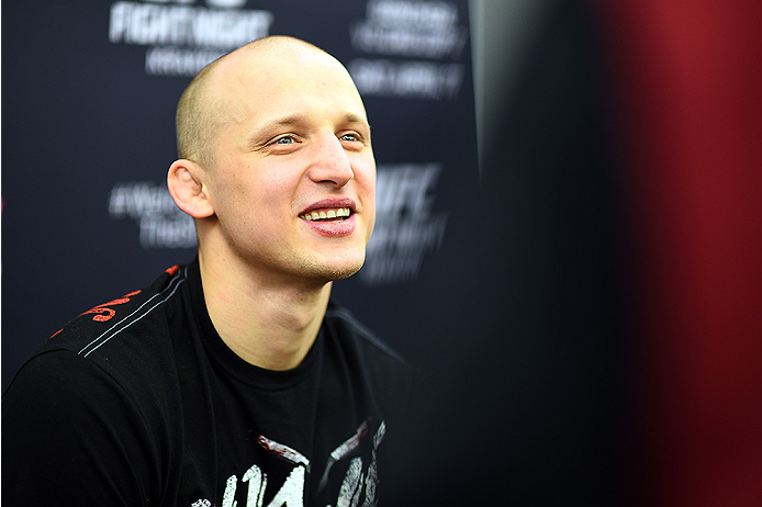 KRAKOW, POLAND - APRIL 08: Pawal Pawlak interacts with media during the UFC Fight Night Ultimate Media Day inside the TAURON Arena on April 8, 2015 in Krakow, Poland. (Photo by Jeff Bottari/Zuffa LLC/Zuffa LLC via Getty Images)