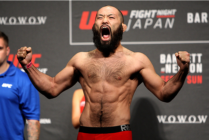 SAITAMA, JAPAN - SEPTEMBER 25: Shinsho Anzai during the UFC weigh-in at the Saitama Super Arena on September 25, 2015 in Saitama, Japan. (Photo by Mitch Viquez/Zuffa LLC/Zuffa LLC via Getty Images)