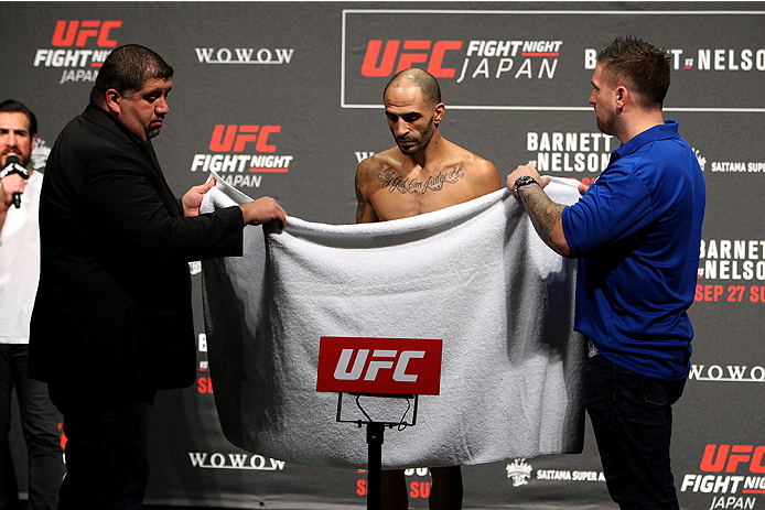 SAITAMA, JAPAN - SEPTEMBER 25: Chico Camus during the UFC weigh-in at the Saitama Super Arena on September 25, 2015 in Saitama, Japan. (Photo by Mitch Viquez/Zuffa LLC/Zuffa LLC via Getty Images)