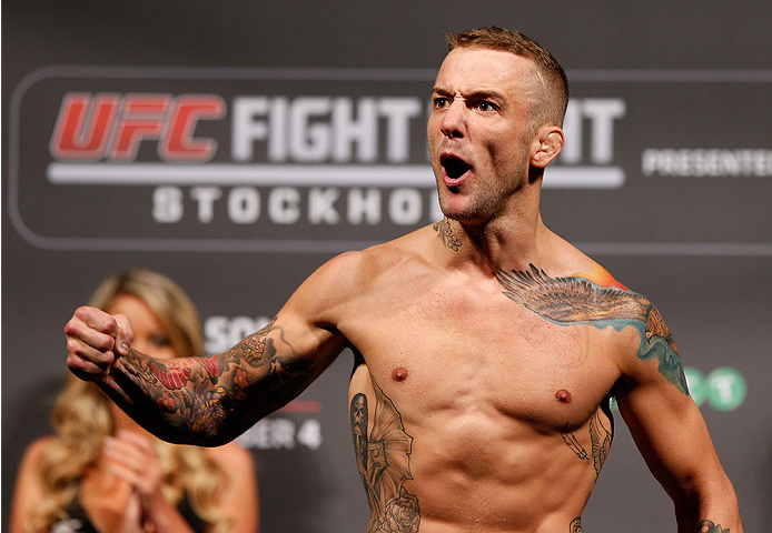 STOCKHOLM, SWEDEN - OCTOBER 03: Mike Wilkinson of England weighs in during the UFC weigh-in at the Ericsson Globe Arena on October 3, 2014 in Stockholm, Sweden. (Photo by Josh Hedges/Zuffa LLC/Zuffa LLC)