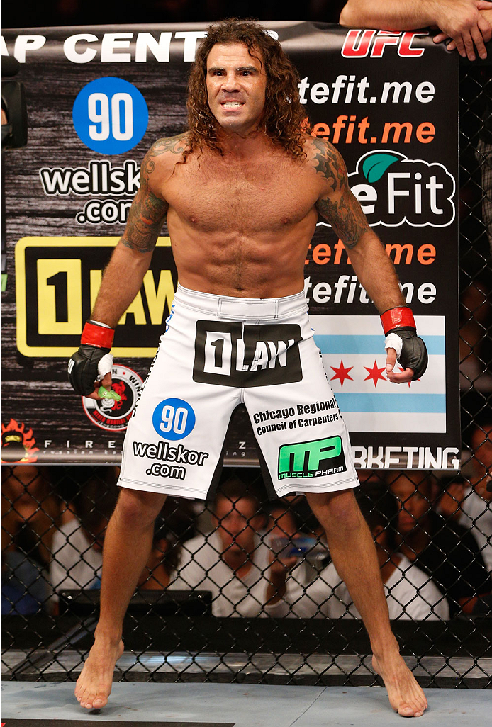 SAN JOSE, CA - JULY 26:  Clay Guida stands in the Octagon before his featherweight bout against Dennis Bermudez during the UFC Fight Night event at SAP Center on July 26, 2014 in San Jose, California.  (Photo by Josh Hedges/Zuffa LLC/Zuffa LLC via Getty I