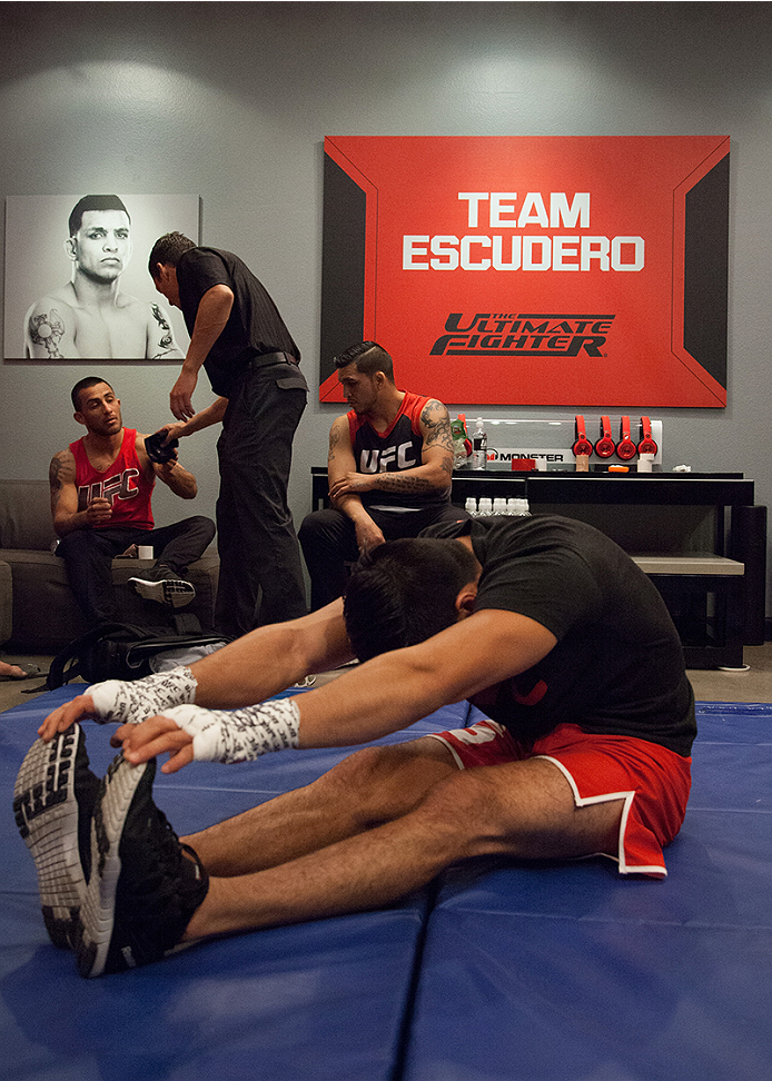 LAS VEGAS, NV - MARCH 27: Horacio Gutierrez warms up before facing Danny Salas during the filming of The Ultimate Fighter Latin America: Team Gastelum vs Team Escudero on March 27, 2015 in Las Vegas, Nevada. (Photo by Brandon Magnus/Zuffa LLC/Zuffa LLC
