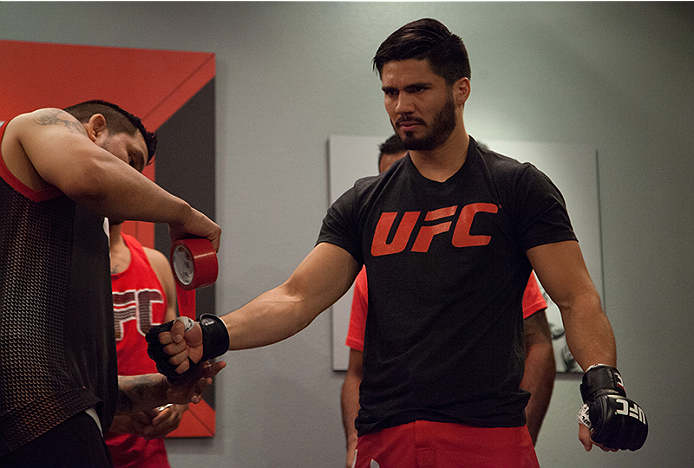 LAS VEGAS, NV - MARCH 27: Horacio Gutierrez warms up before facing Danny Salas during the filming of The Ultimate Fighter Latin America: Team Gastelum vs Team Escudero on March 27, 2015 in Las Vegas, Nevada. (Photo by Brandon Magnus/Zuffa LLC/Zuffa LLC