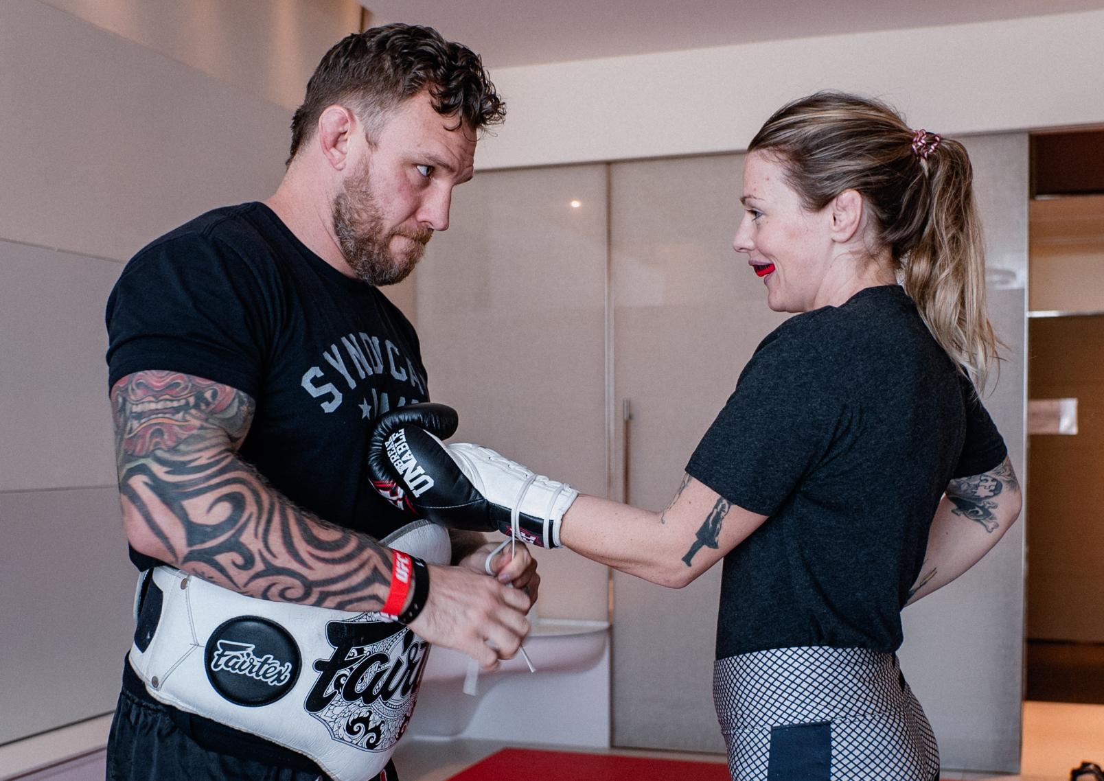 Joanne Calderwood trains for her bout at UFC 257 on January 15, 2021. (Photo by Zac Pacleb)