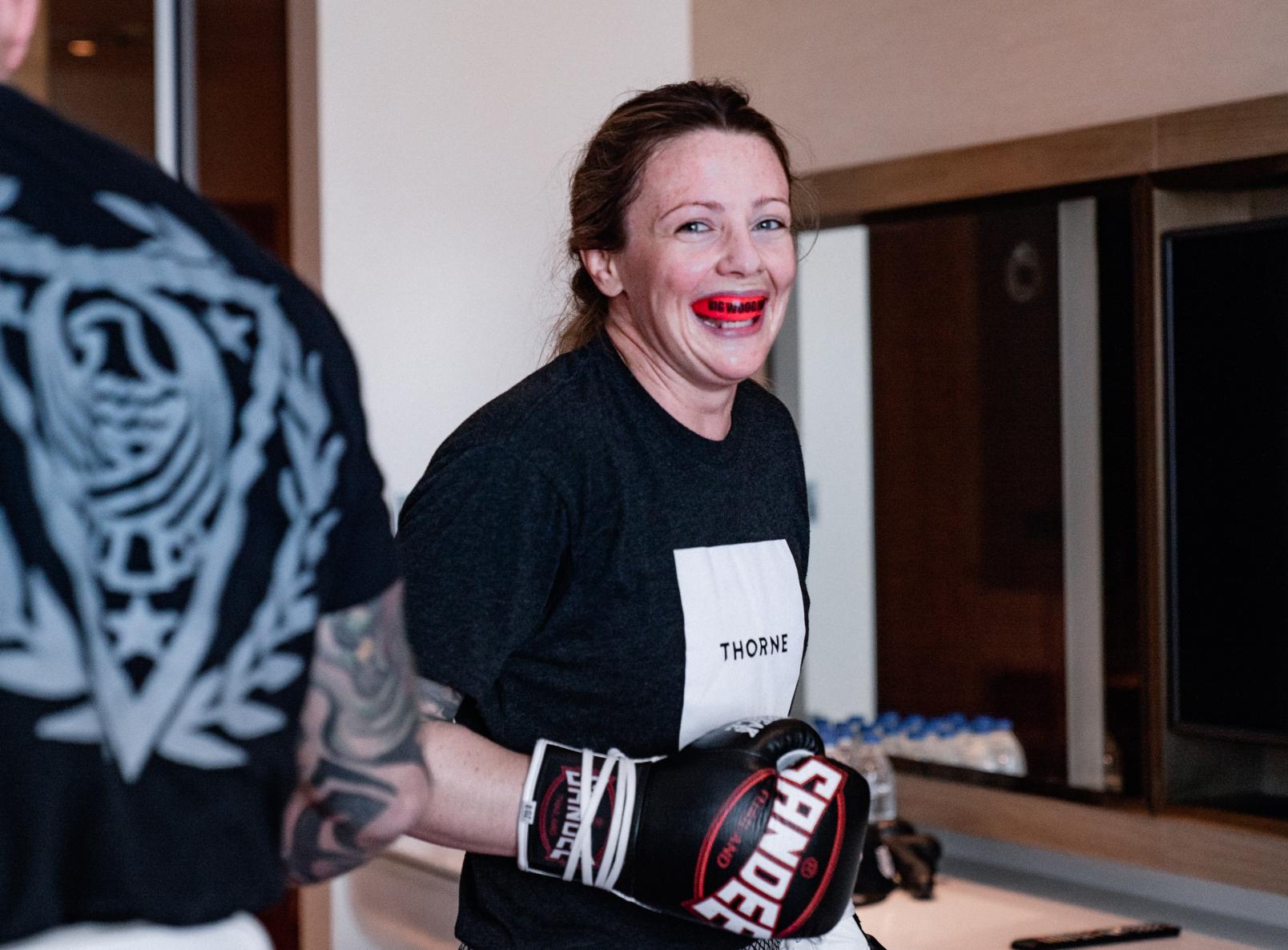 Joanne Calderwood trains for her bout at UFC 257 on January 15, 2021. (Photo by Zac Pacleb)
