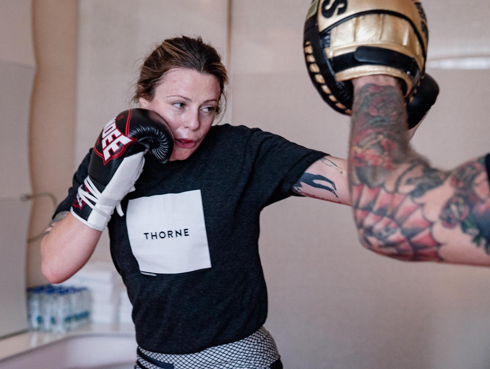 Joanne Calderwood trains for her bout at UFC 257 on January 15, 2021. (Photo by Zac Pacleb)