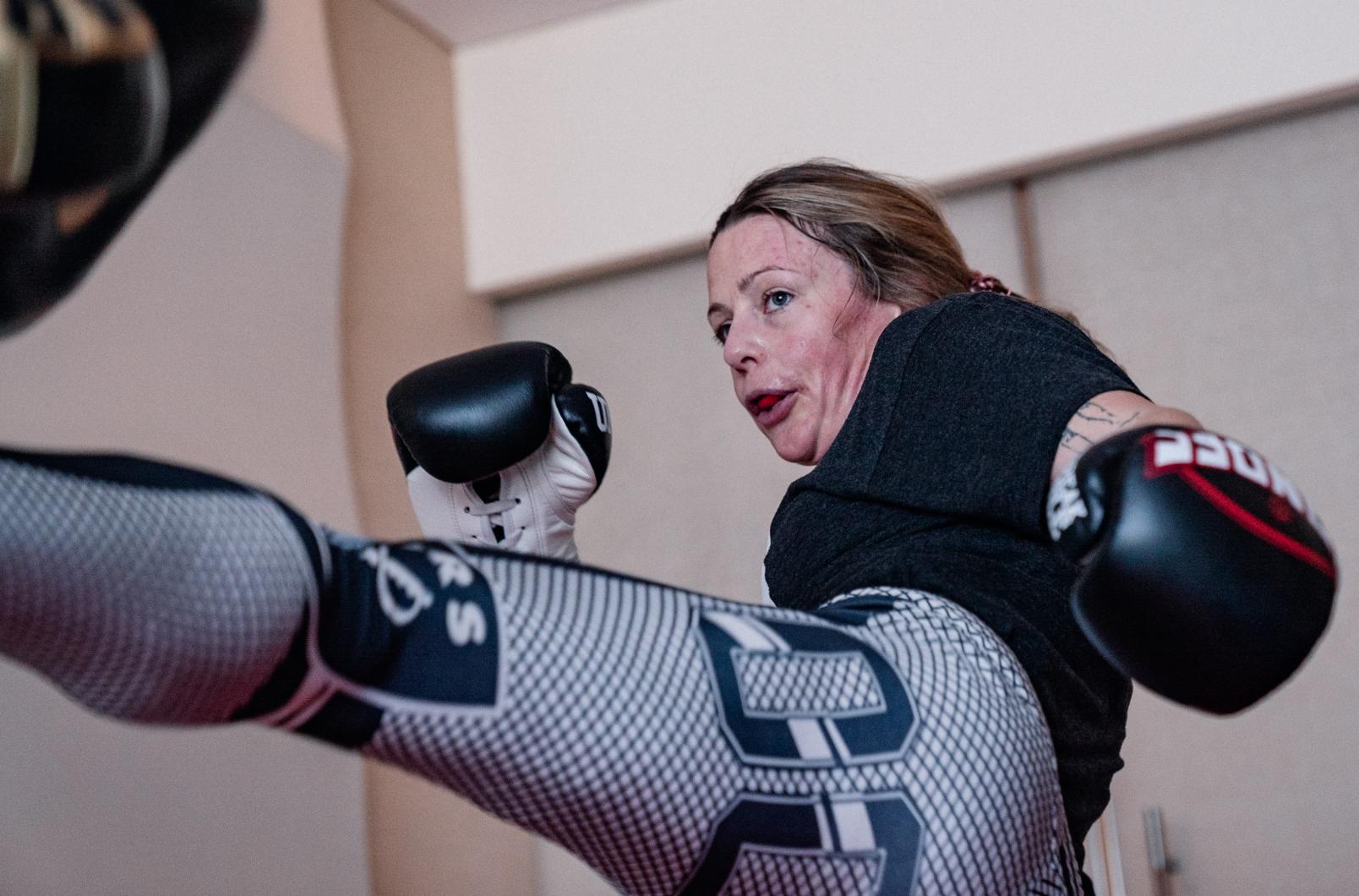 Joanne Calderwood trains for her bout at UFC 257 on January 15, 2021. (Photo by Zac Pacleb)