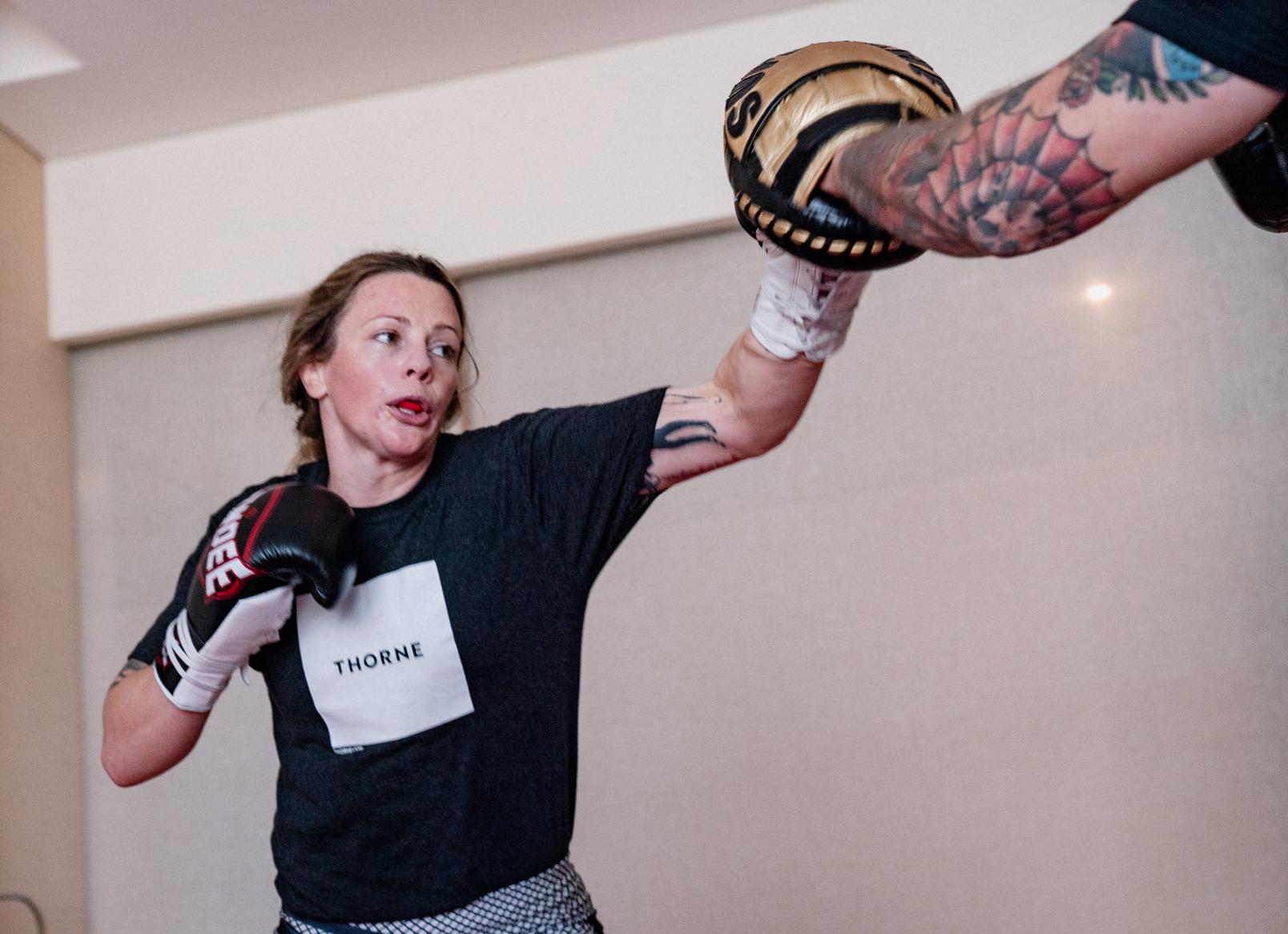 Joanne Calderwood trains for her bout at UFC 257 on January 15, 2021. (Photo by Zac Pacleb)
