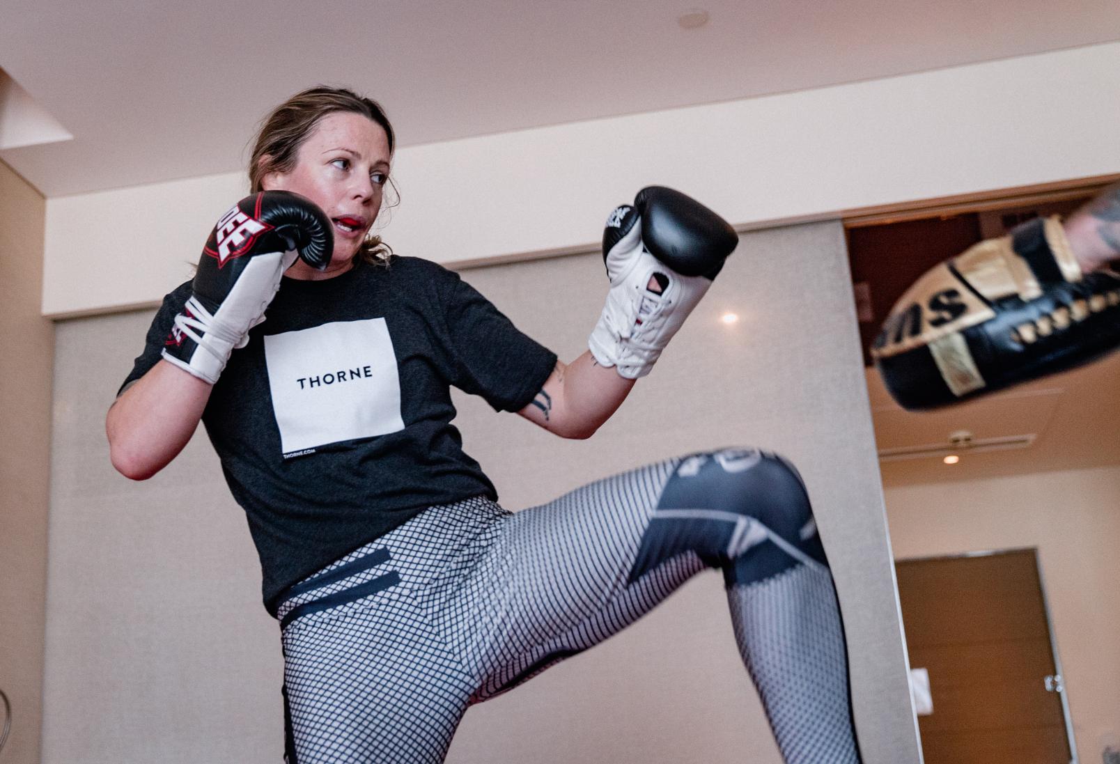 Joanne Calderwood trains for her bout at UFC 257 on January 15, 2021. (Photo by Zac Pacleb)