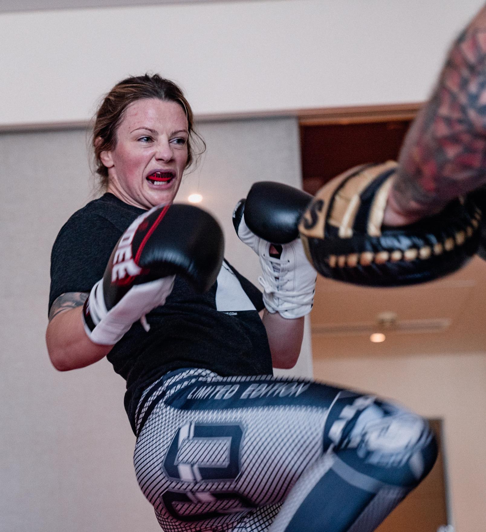 Joanne Calderwood trains for her bout at UFC 257 on January 15, 2021. (Photo by Zac Pacleb)