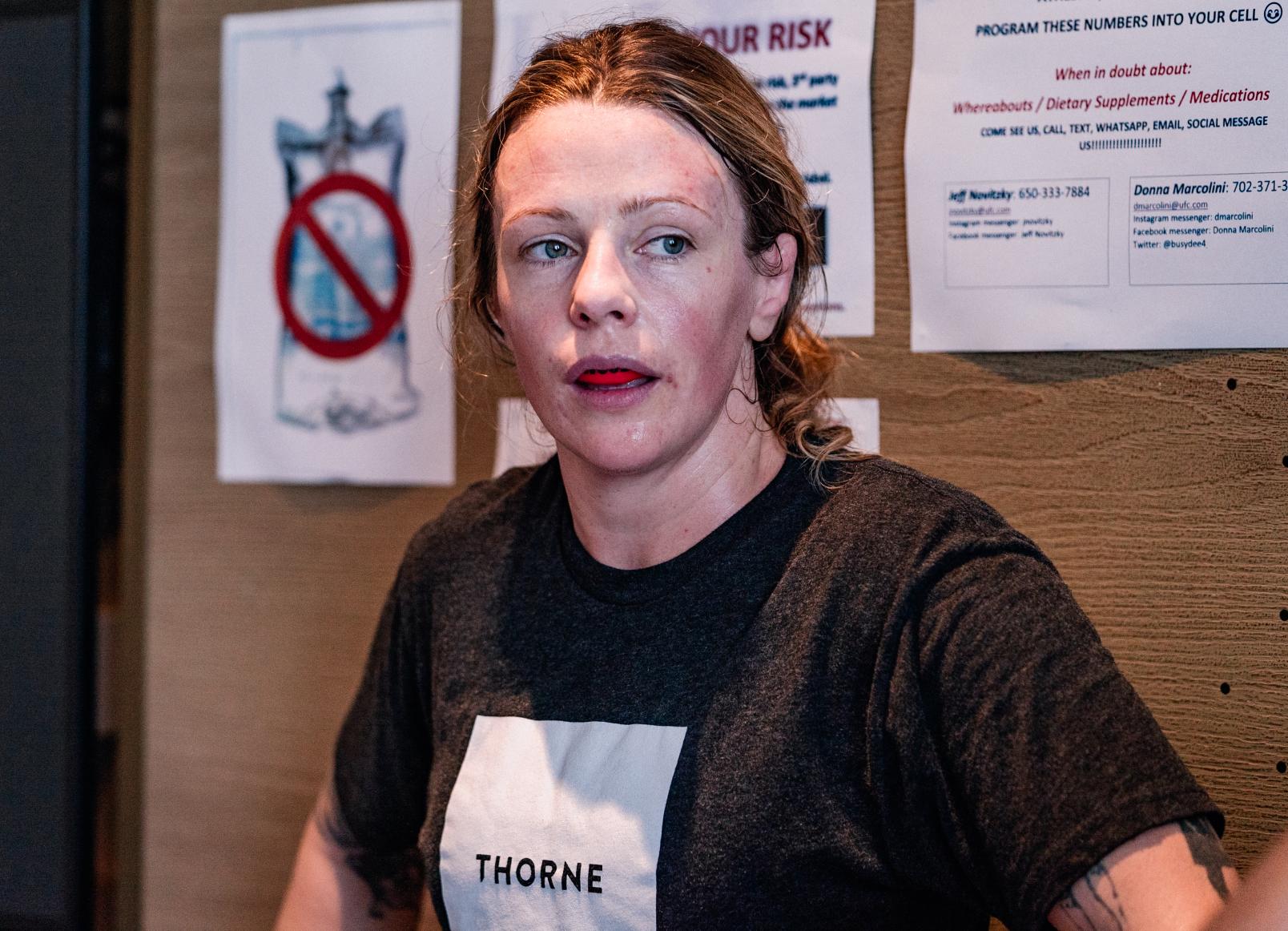 Joanne Calderwood trains for her bout at UFC 257 on January 15, 2021. (Photo by Zac Pacleb)
