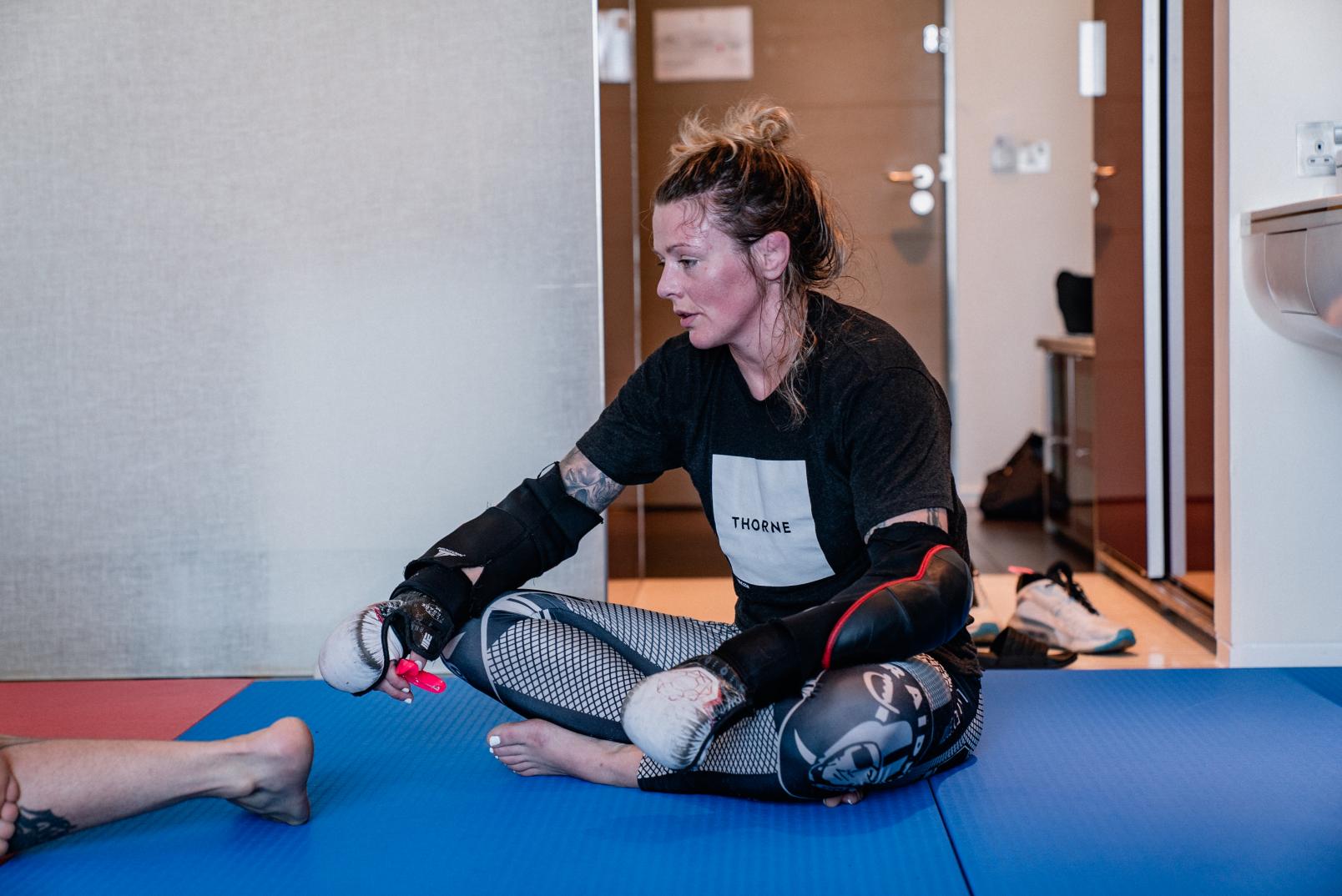 Joanne Calderwood trains for her bout at UFC 257 on January 15, 2021. (Photo by Zac Pacleb)