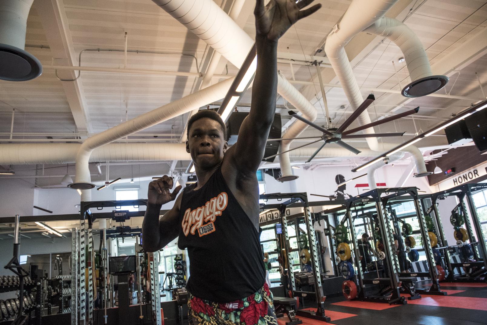 20 Israel Adesanya training at the UFC Performance Institute