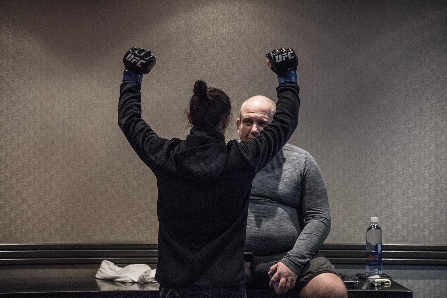 13 Molly McCann training at the host hotel during UFC Boston fight week