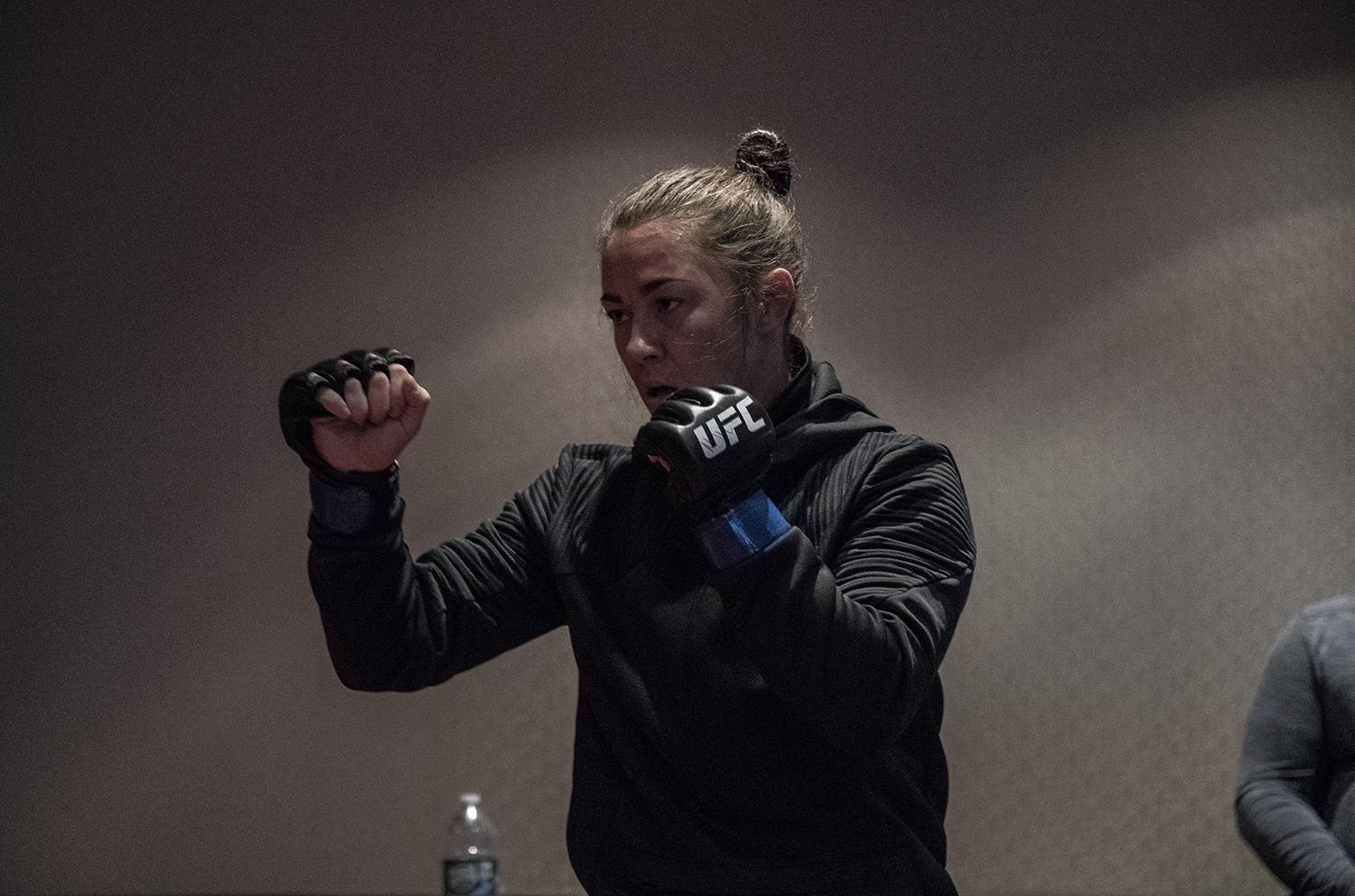 16 Molly McCann training at the host hotel during UFC Boston fight week