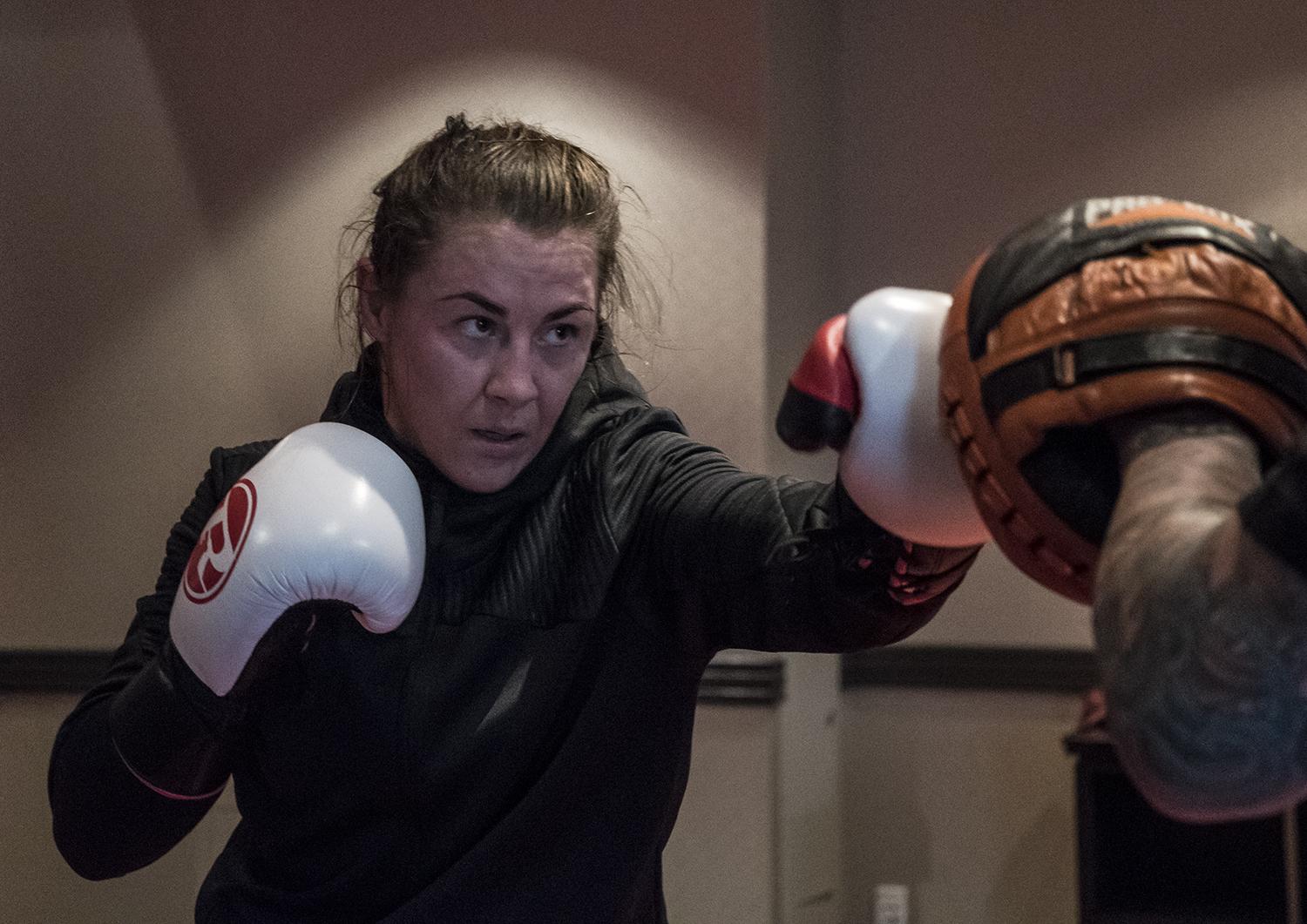 25 Molly McCann training at the host hotel during UFC Boston fight week