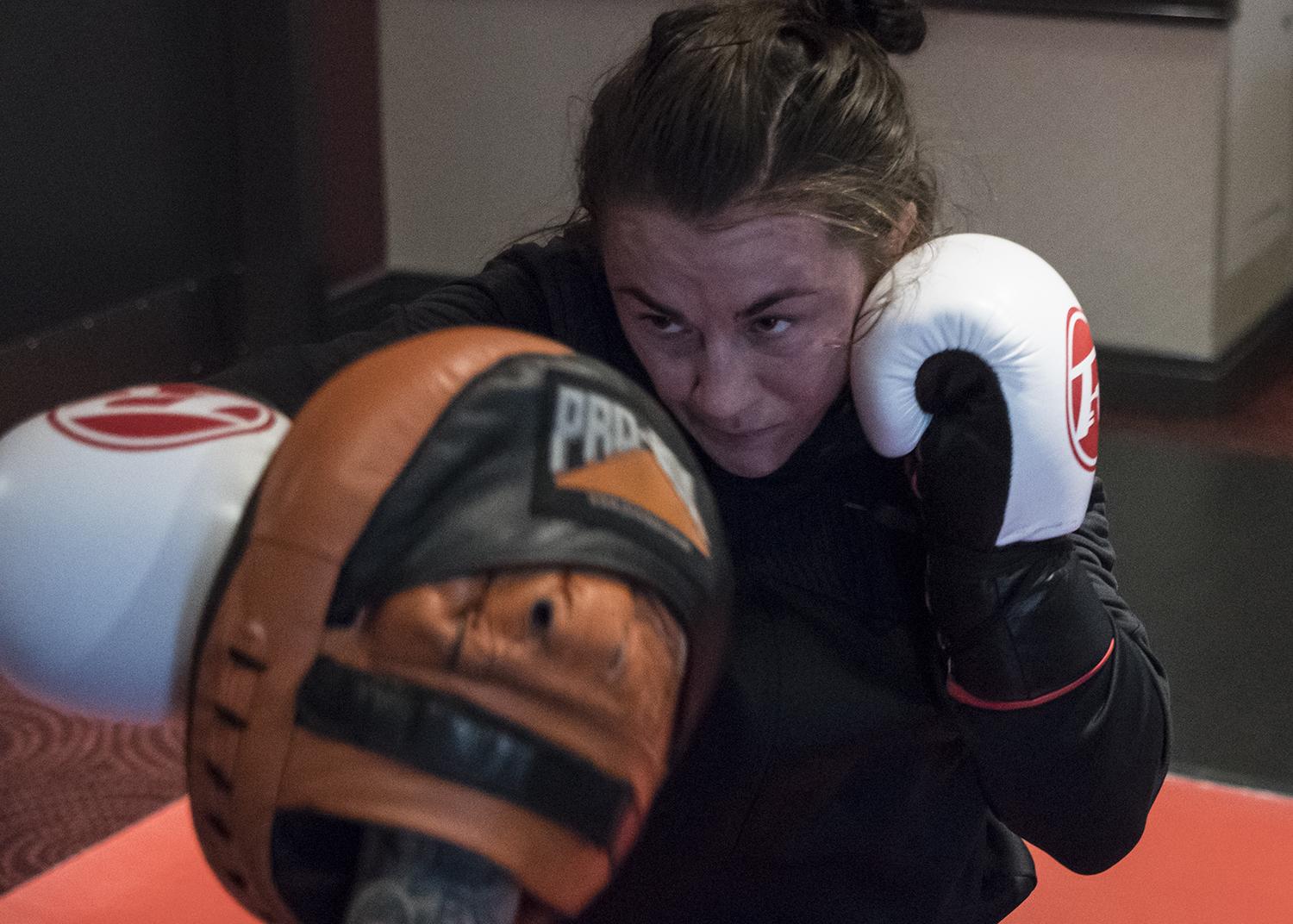 28 Molly McCann training at the host hotel during UFC Boston fight week