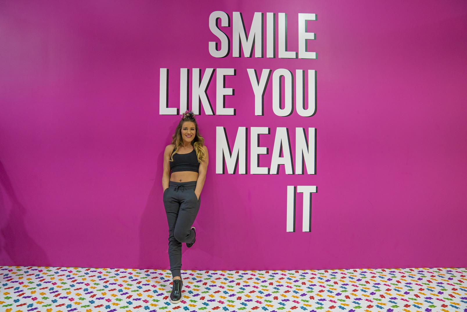01 - Felice Herrig visiting Happy Place pop-up experience in Las Vegas