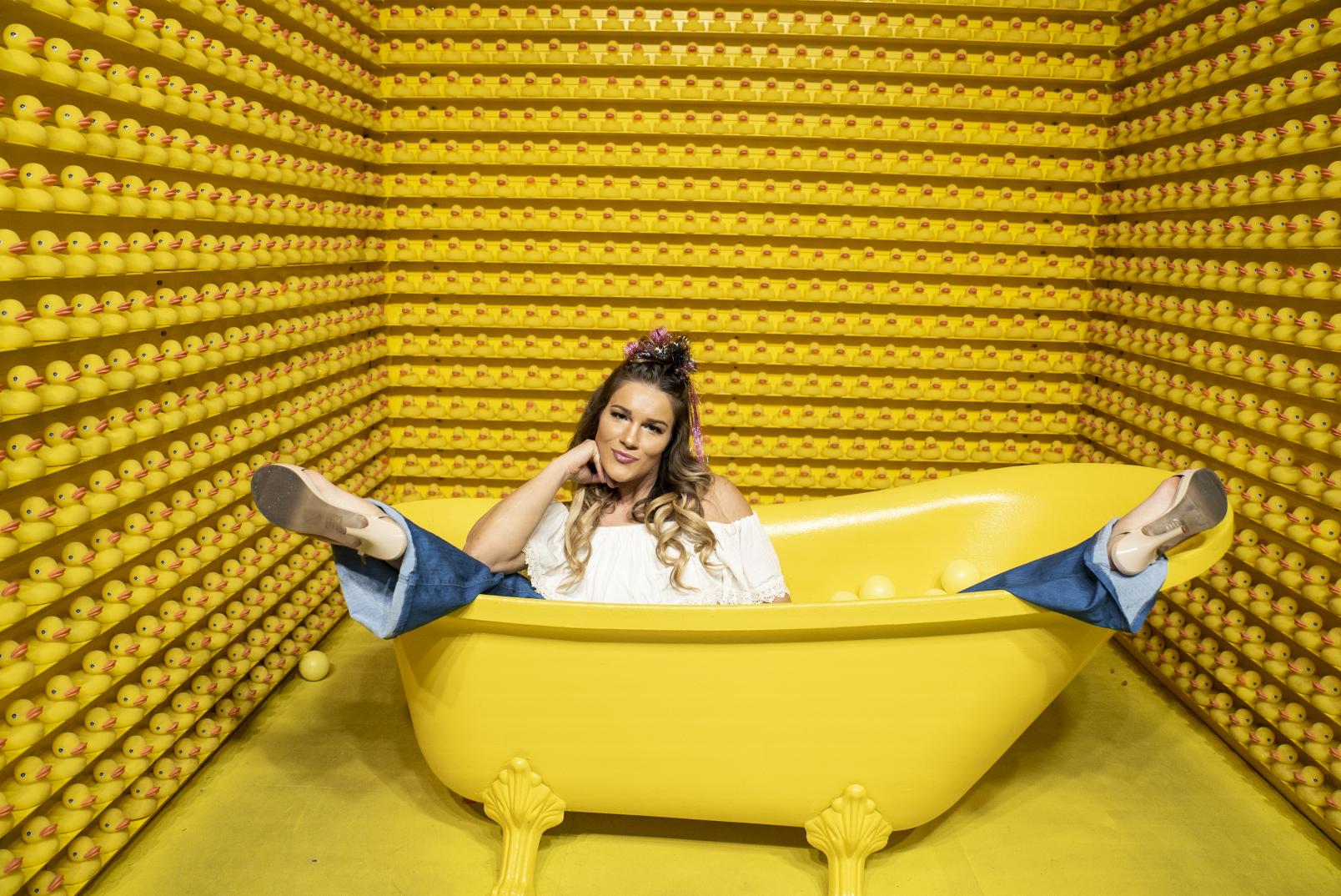 15 - Felice Herrig visiting Happy Place pop-up experience in Las Vegas
