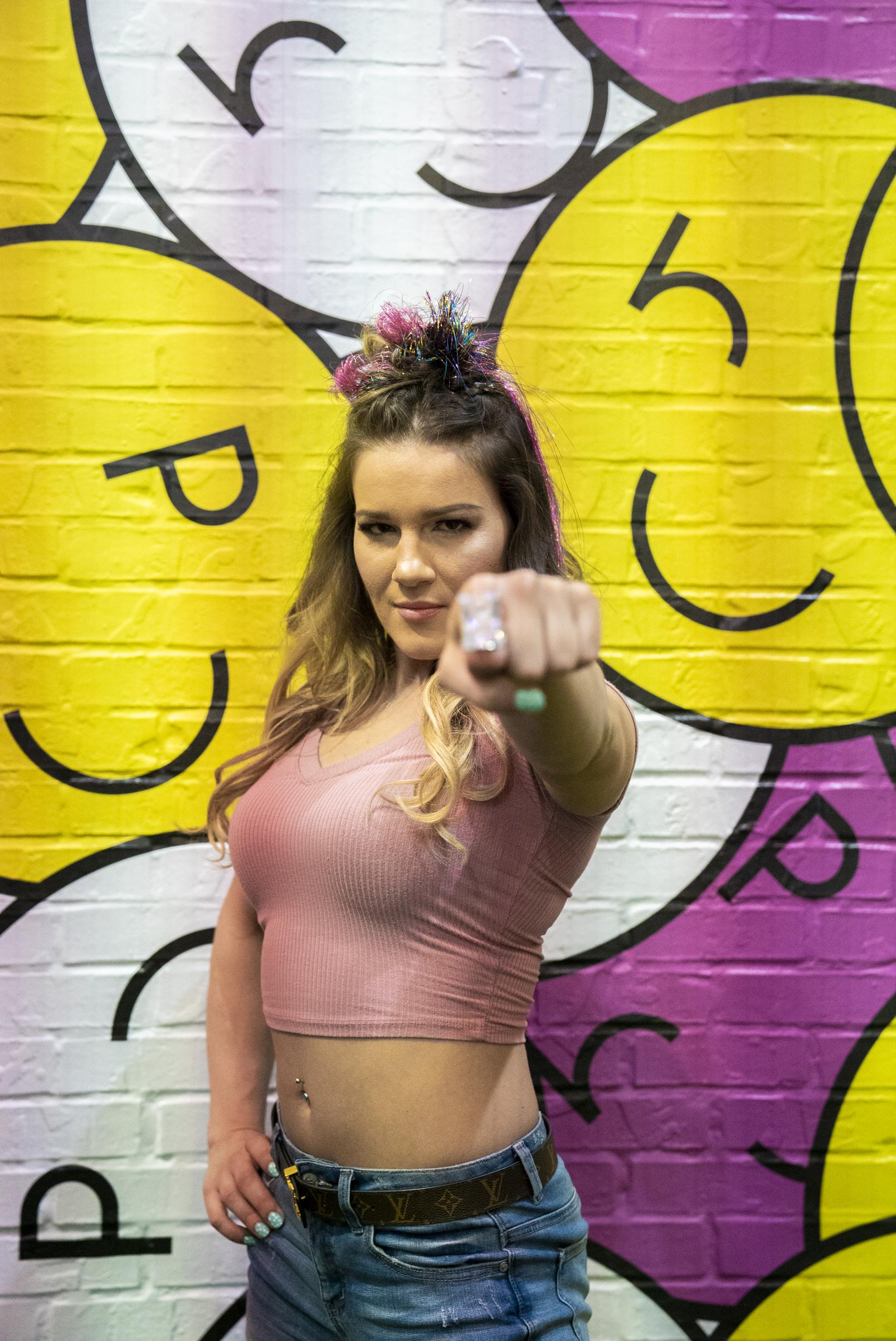 22 - Felice Herrig visiting Happy Place pop-up experience in Las Vegas