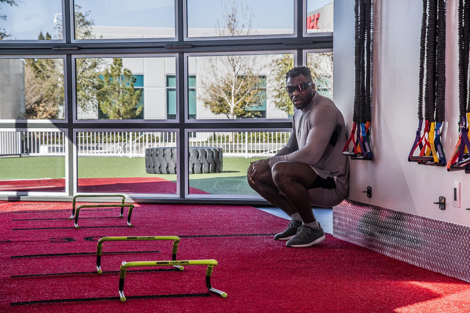 07 - UFC Heavyweight contender Francis Ngannou training at the UFC Performance Institute