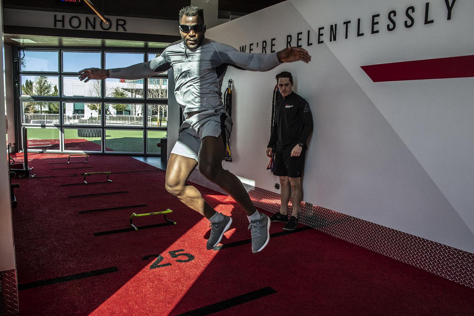 08 - UFC Heavyweight contender Francis Ngannou training at the UFC Performance Institute