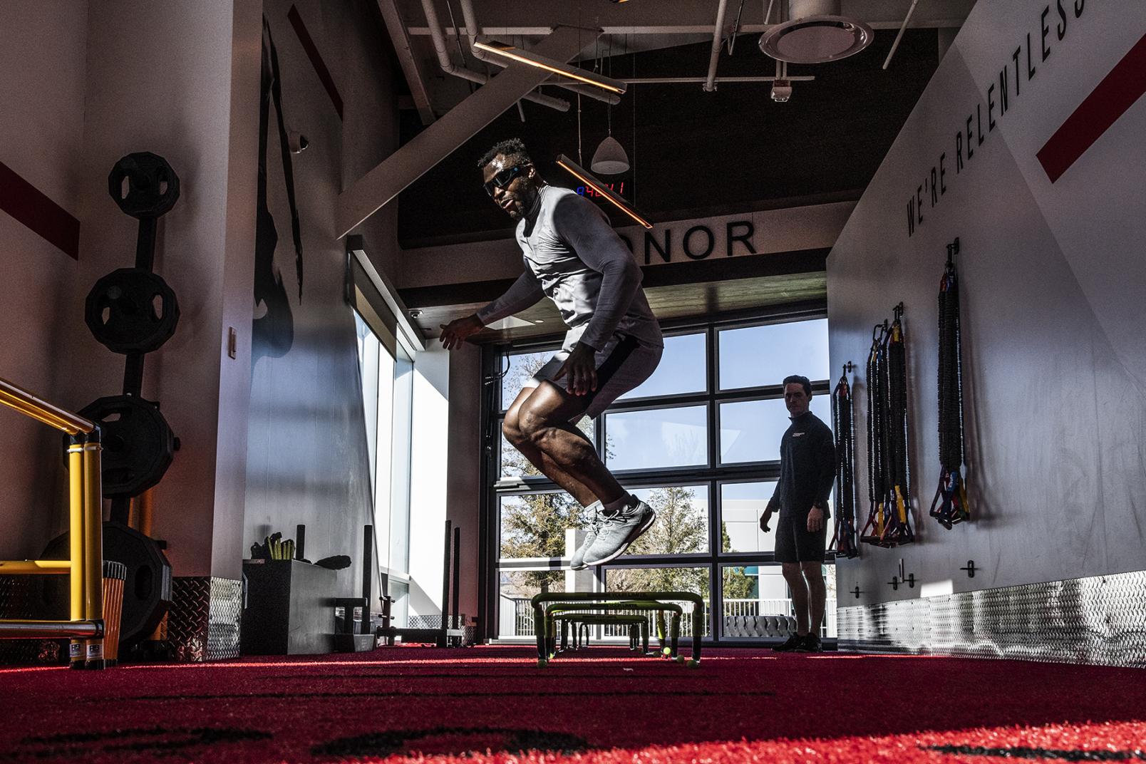 13 - UFC Heavyweight contender Francis Ngannou training at the UFC Performance Institute
